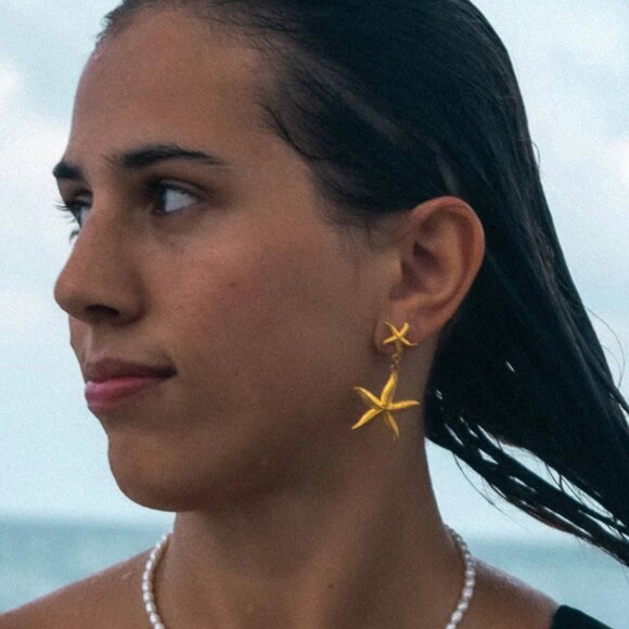 Swim In Jewelry - Aquamarine Earrings - Picture 4 of 4